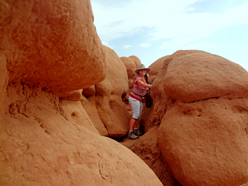 Karen Duquette having fun with the goblins